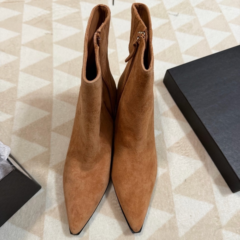 J crew blonde espresso New Stevie ankle boots in suede - Picture 5 of 9